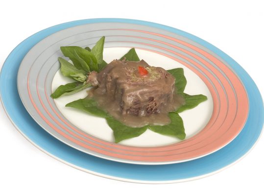 Foto de: Carne recheada com ricota e talos