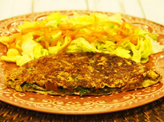 Foto de: Omelete de peixinho da horta e casca de abóbora cabotiã