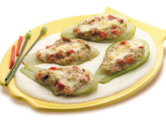 Foto de: Chuchu gratinado com sardinha