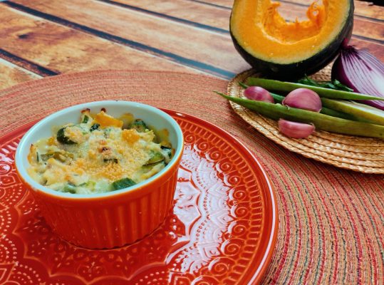 Foto de: Gratinado de quiabo e frango